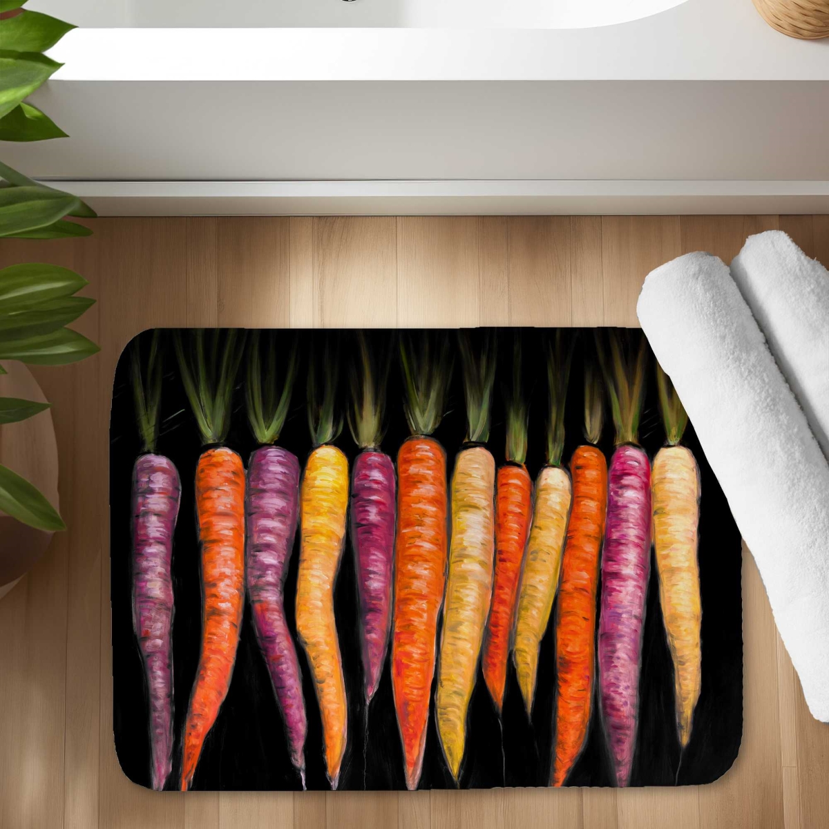 C1BM17242SMQCP 17 x 24 in. Carrots Varieties - Rustic Bath Mat for Home Decor