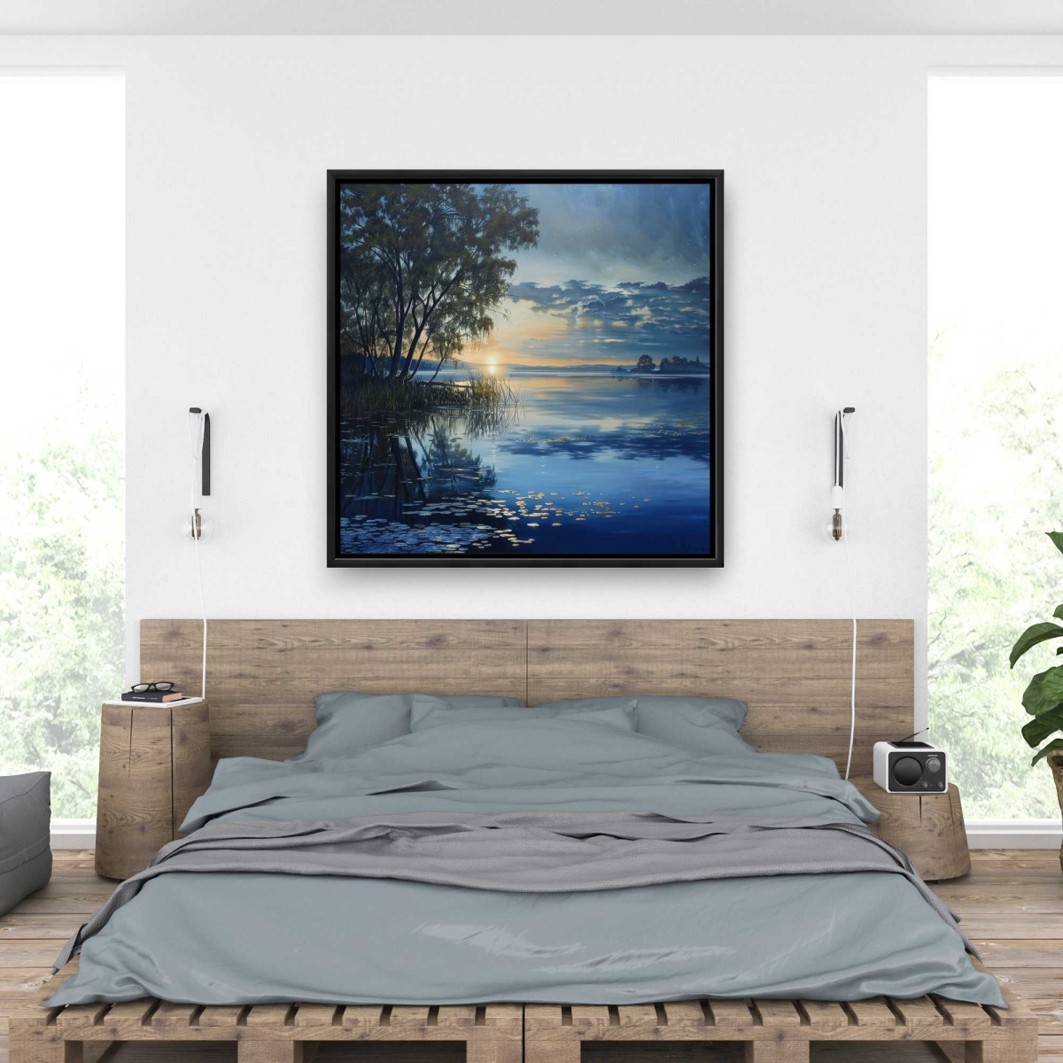 C1FC3636GB7GU2 36 x 36 in. Marsh Gray Framed Canvas for Elegant Home Decor - Art Print