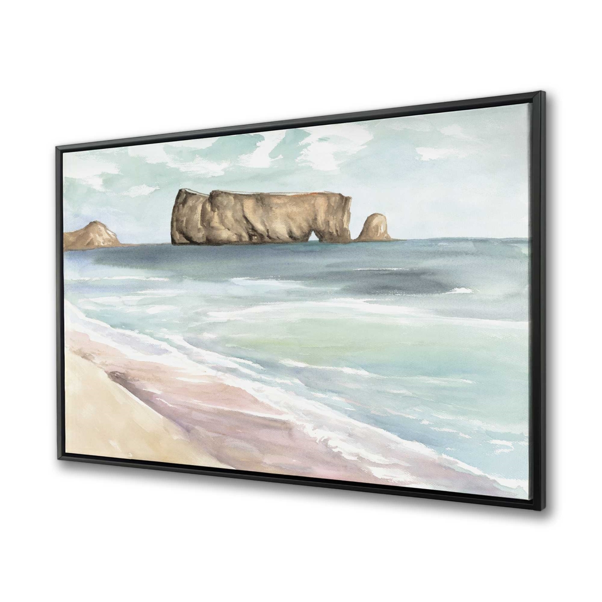C1FC3648DZ9U98 36 x 48 in. Rocher Perc - Turquoise Framed Canvas for Bathroom Decor