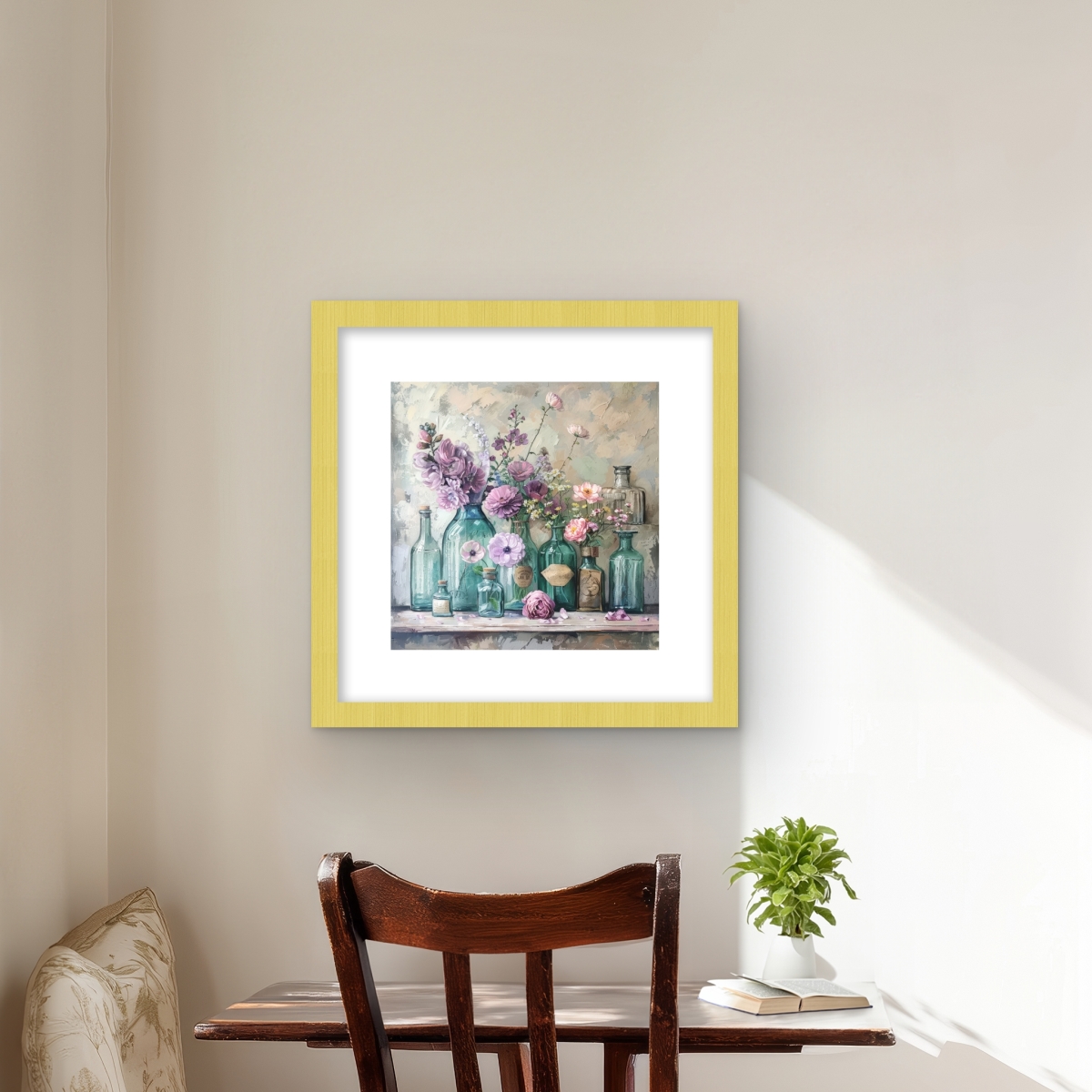 C1FM1616U9188T 16 x 16 in. Still Life - White Framed Matted Print Wall Art for Home Decor