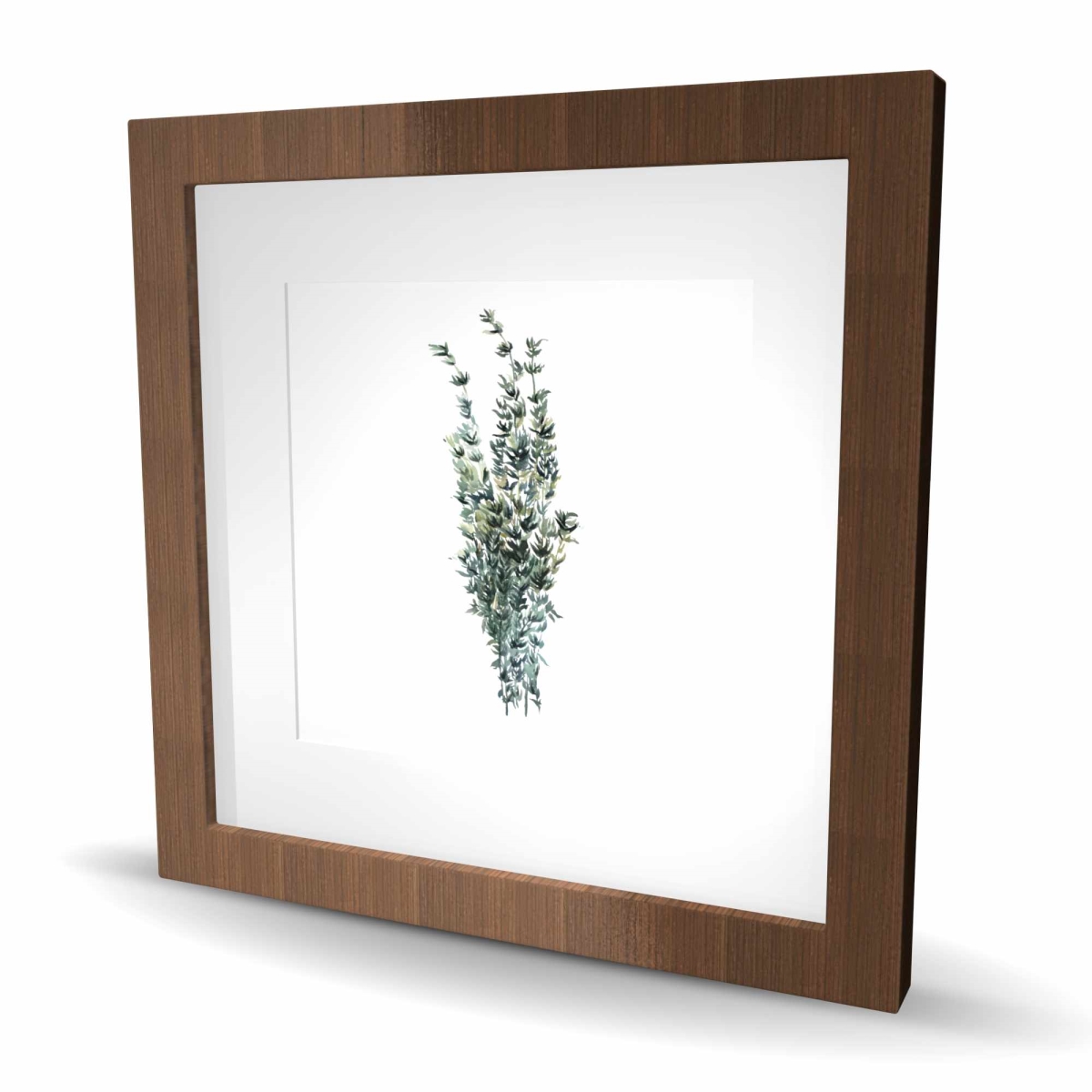 C1FM1616WB8LNZ 16 x 16 in. Thyme Leaves Bundle - Framed Matted Print Wall Art - Home Decor Art