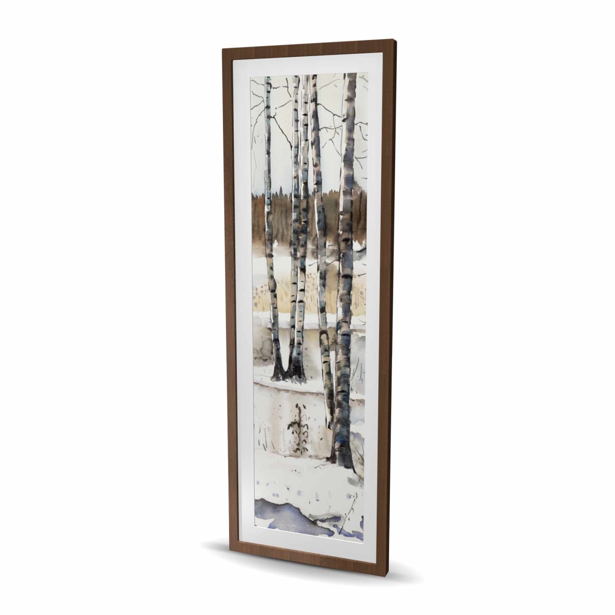 C1FM2060DNLLN4 20 x 60 in. Winter Swamp - Rustic Framed Matted Print Wall Art for Home Decor