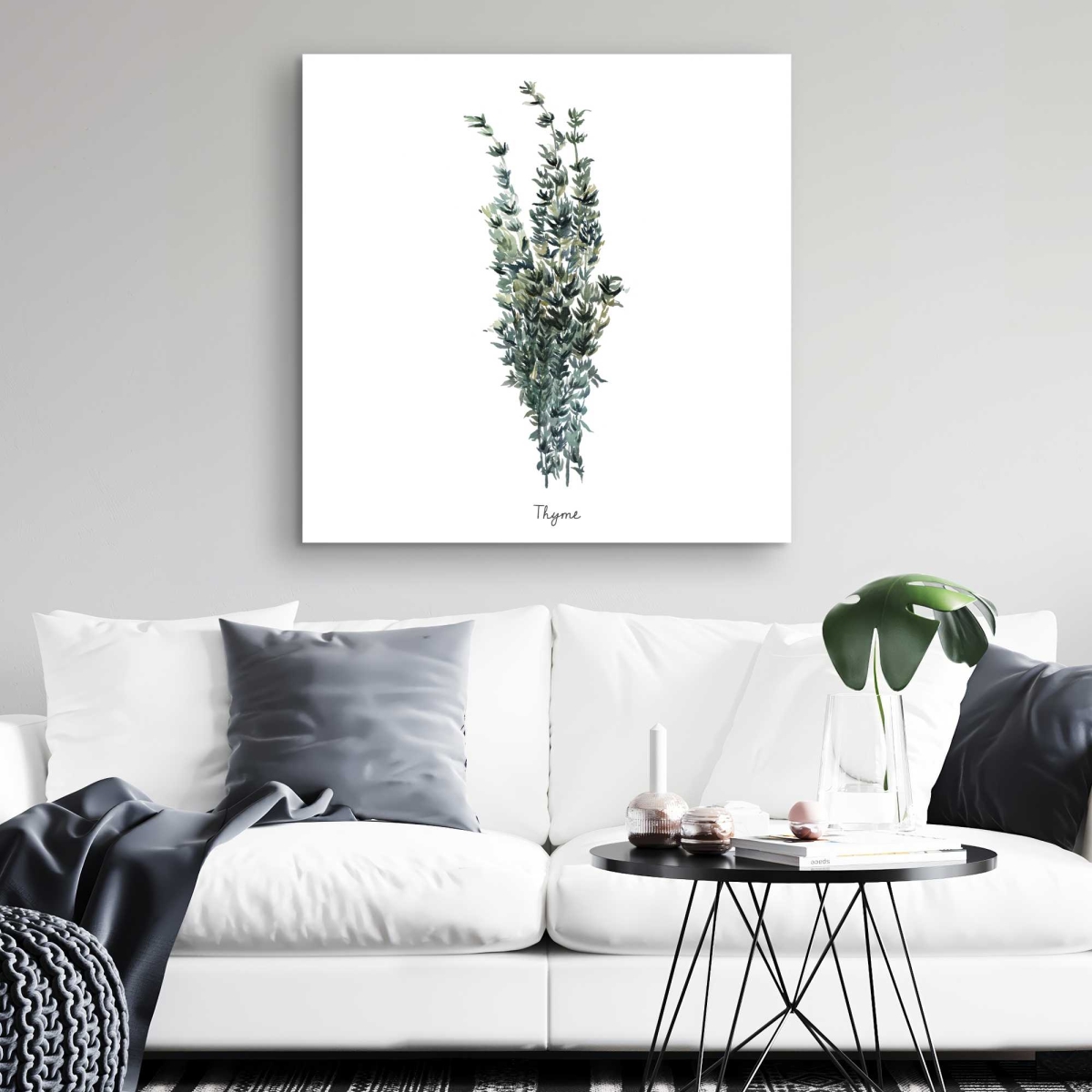 C1RC3232YFOTFU 32 x 32 in. Thyme Leaves Bundle - Farmhouse Canvas for Home Decor