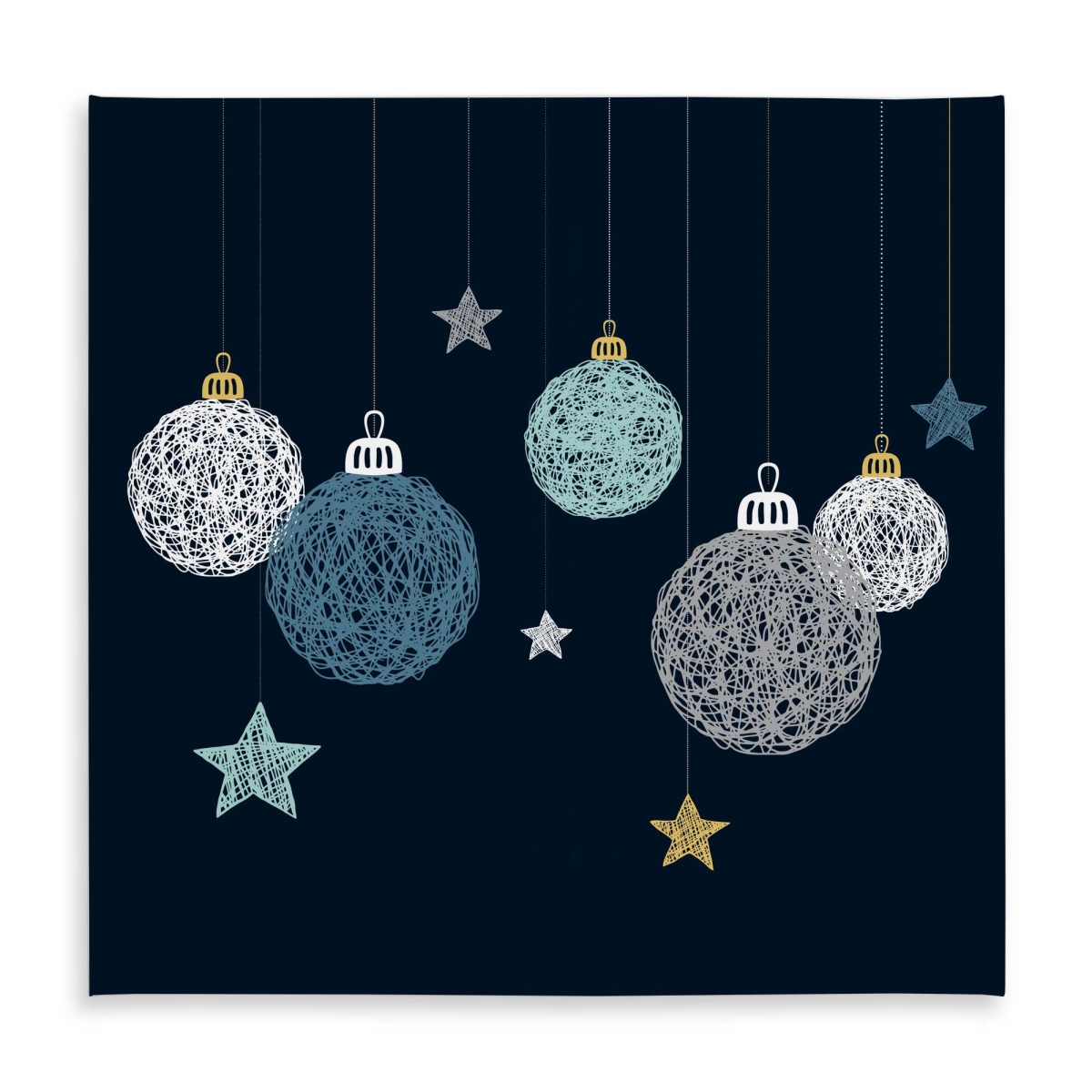 Picture of Begin Home Decor C1TC5858ACOQ6T 58 x 58 in. Christmas Ball Vector Tablecloth - Indoor & Outdoor Decor
