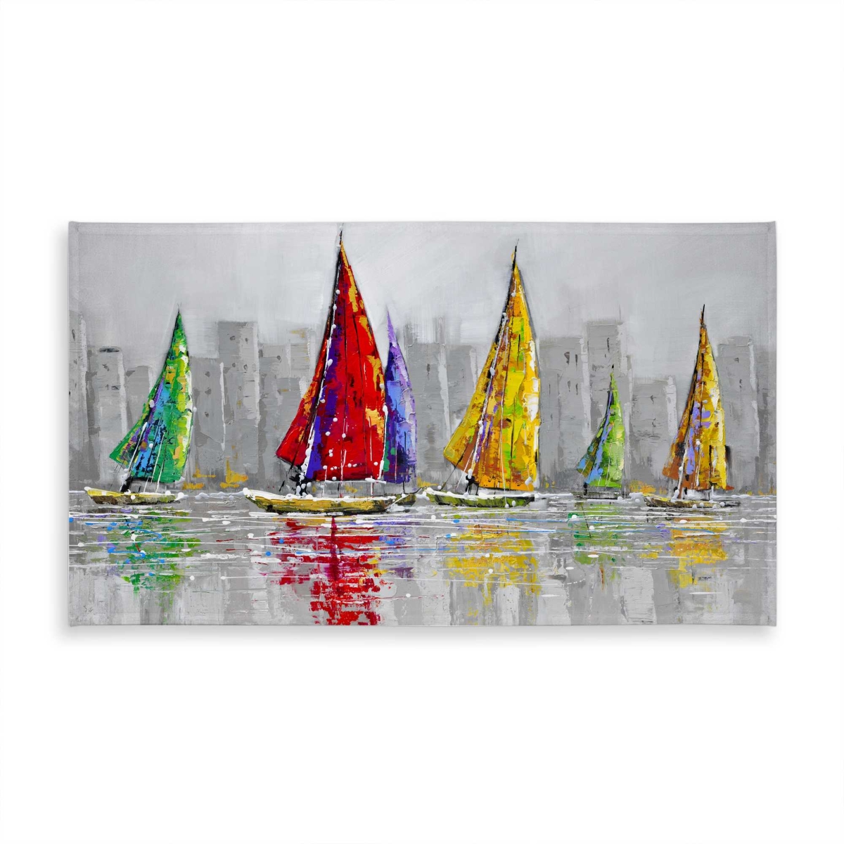 Picture of Begin Home Decor C1TCLRGEOFPBCD 58 x 102 in. Sailboats in the Wind Tablecloth - Coastal Bedroom Decor