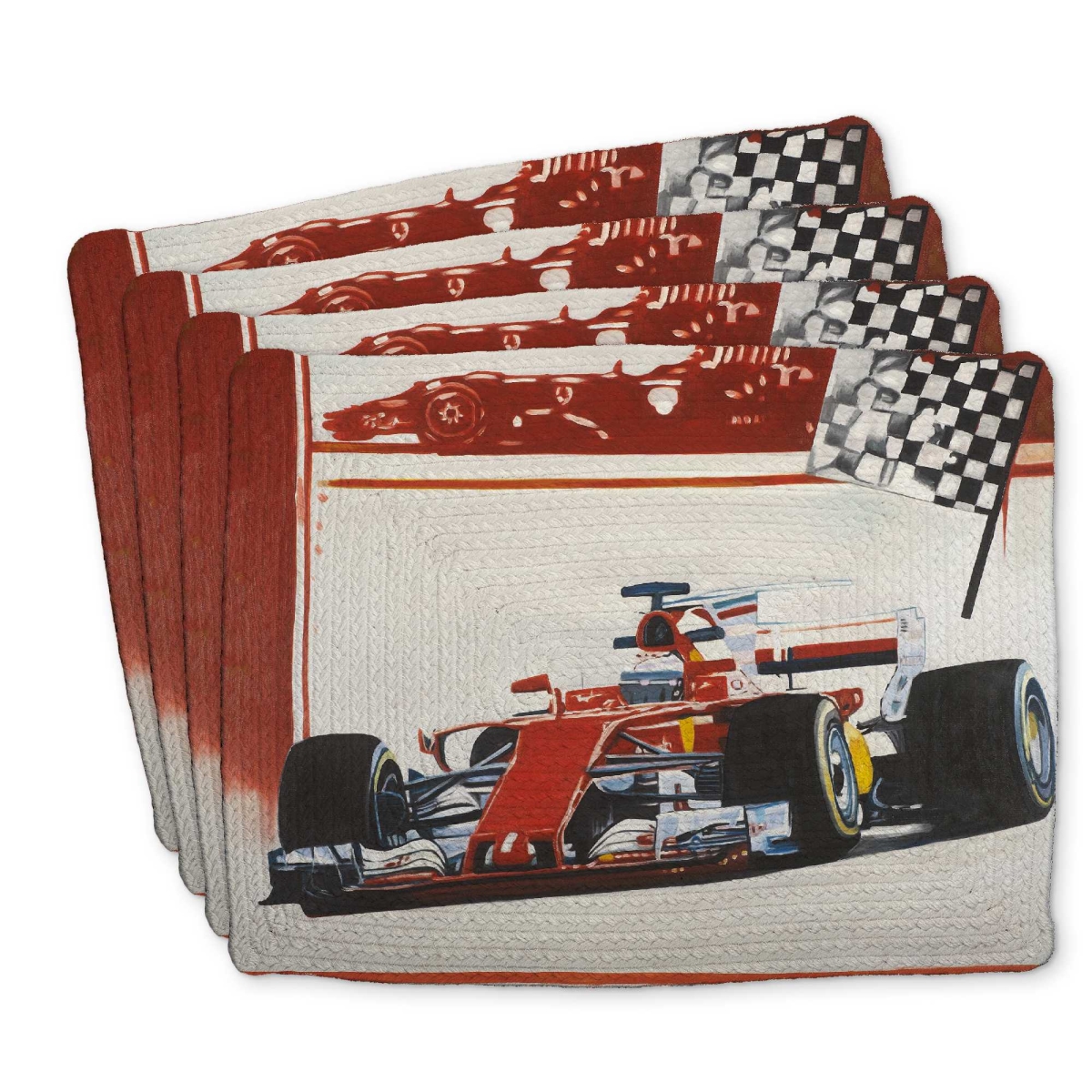 Picture of Begin Home Decor C4BP14184AJNZV 14 x 18 in. Motorsport Braided Polyester Placemat - Stylish Home Decor - Set of 4