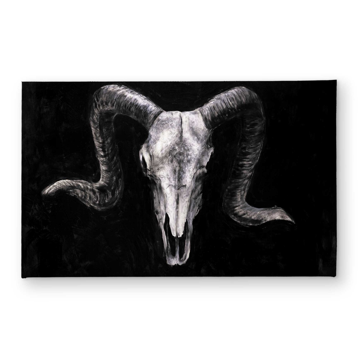 CODM2134233557 21 x 34 in. Ram Skull Grunge Style Door Mat - Rustic Black Home Decor