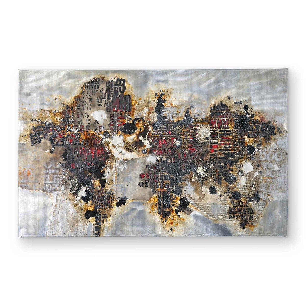 CODM21343CTFIV 21 x 34 in. Texturized World Map Door Mat - Cities Red Indoor & Outdoor