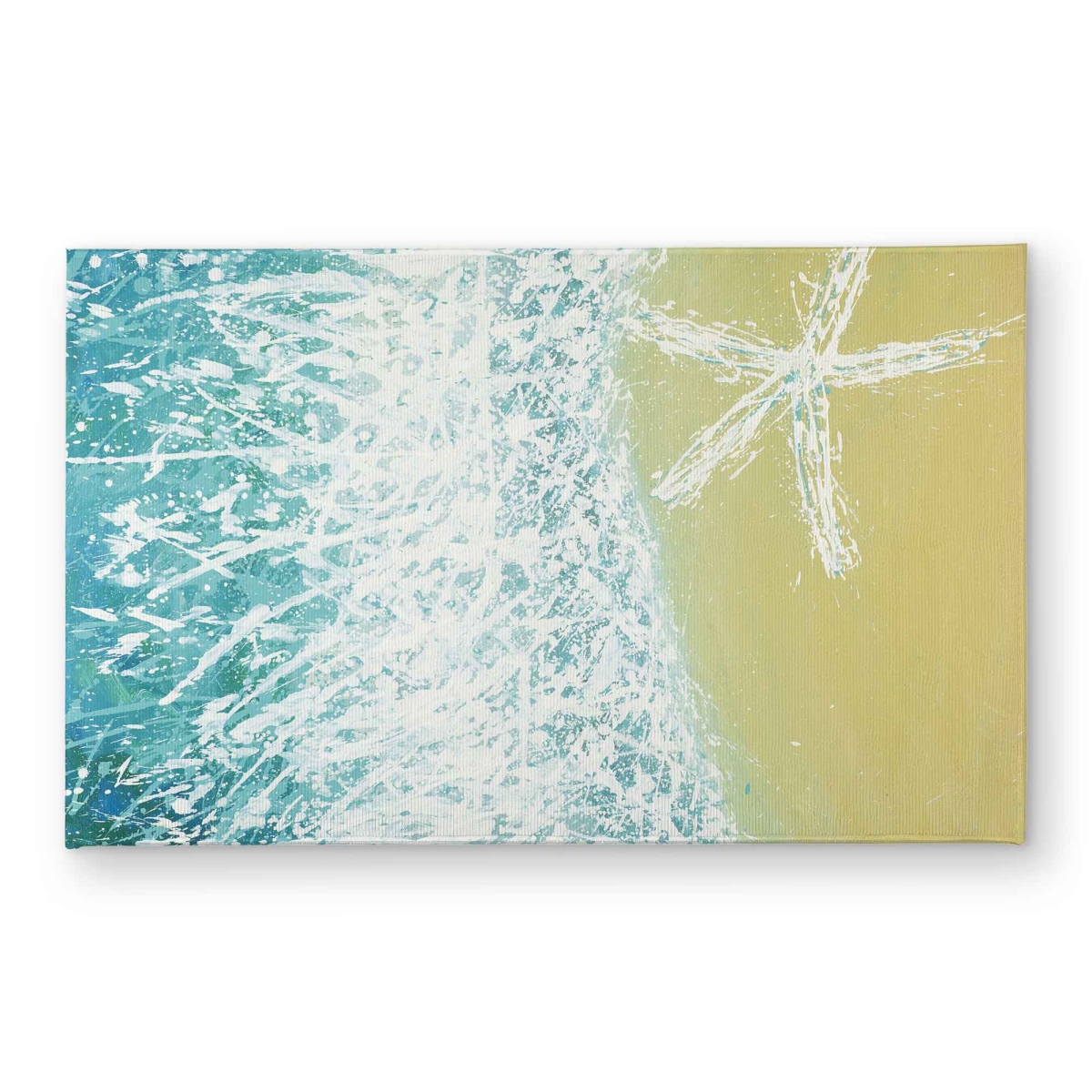 CODM2134ENE34K 21 x 34 in. Right Side Seastar & Wave Door Mat - Coastal Home Decor