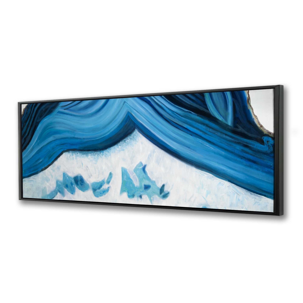 C1FC1648UWITLJ 16 x 48 in. Blue Geode Profile - Framed Canvas for Blue Bedroom Decor
