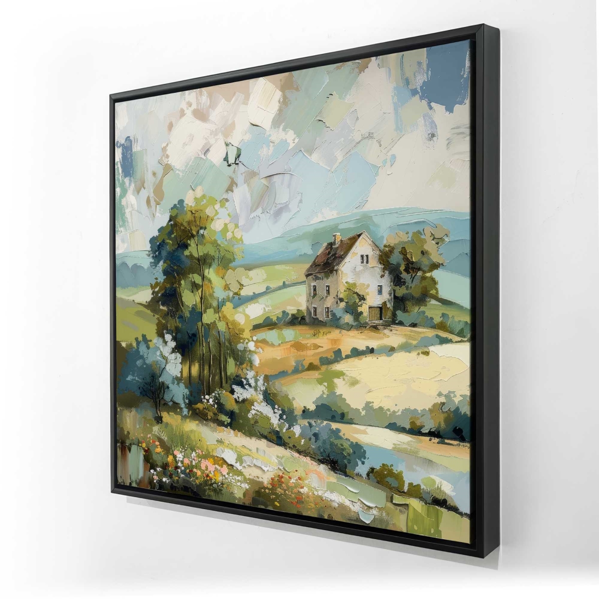 C1FC24245H3OQ2 24 x 24 in. On The Plain - White Framed Canvas for Home Decor