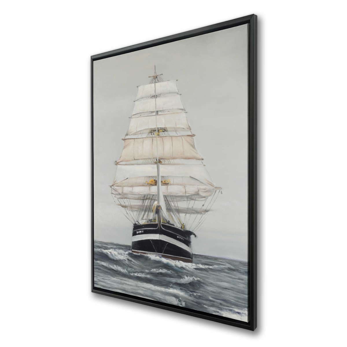 C1FC24362BOB61 24 x 36 in. Ship Gently Sailing by A Cloudy Day - Waves Marine Canvas
