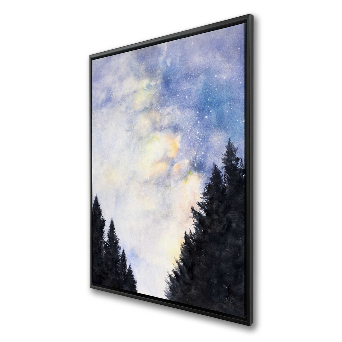 C1FC243656HC6T 24 x 36 in. Starry Sky in Forest - Framed Canvas for Home Decor