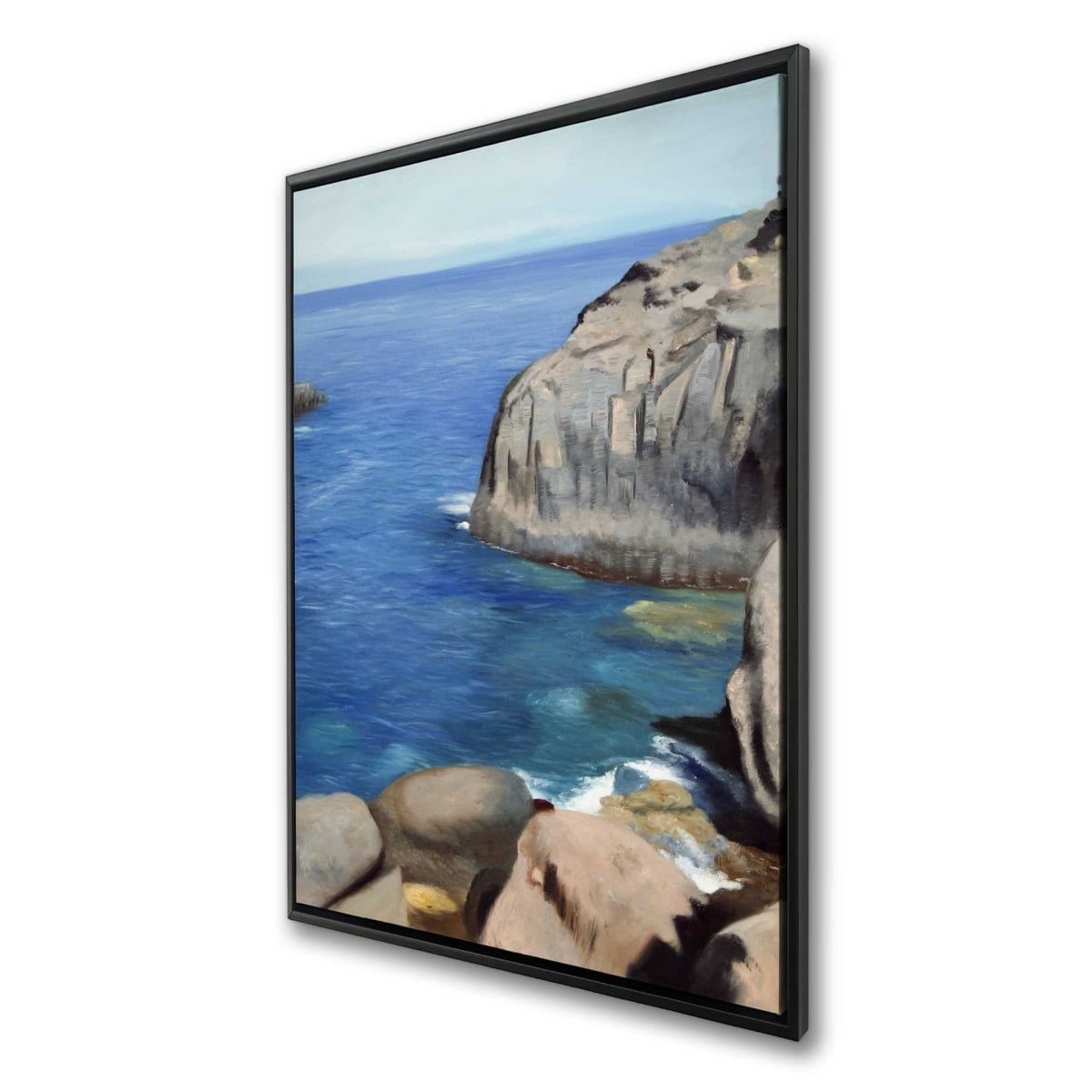 C1FC2436FV02GU 24 x 36 in. California Coast Bathroom Canvas - White Framed Home Decor