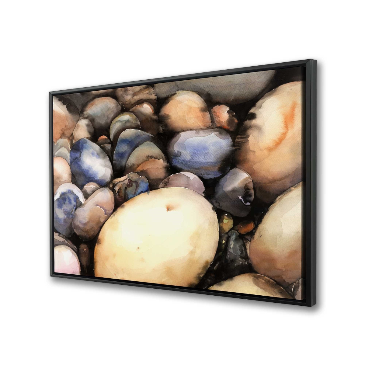 C1FC2436GQ5P8M 24 x 36 in. Beach Pebbles - Blue Bathroom Framed Canvas - Home Decor