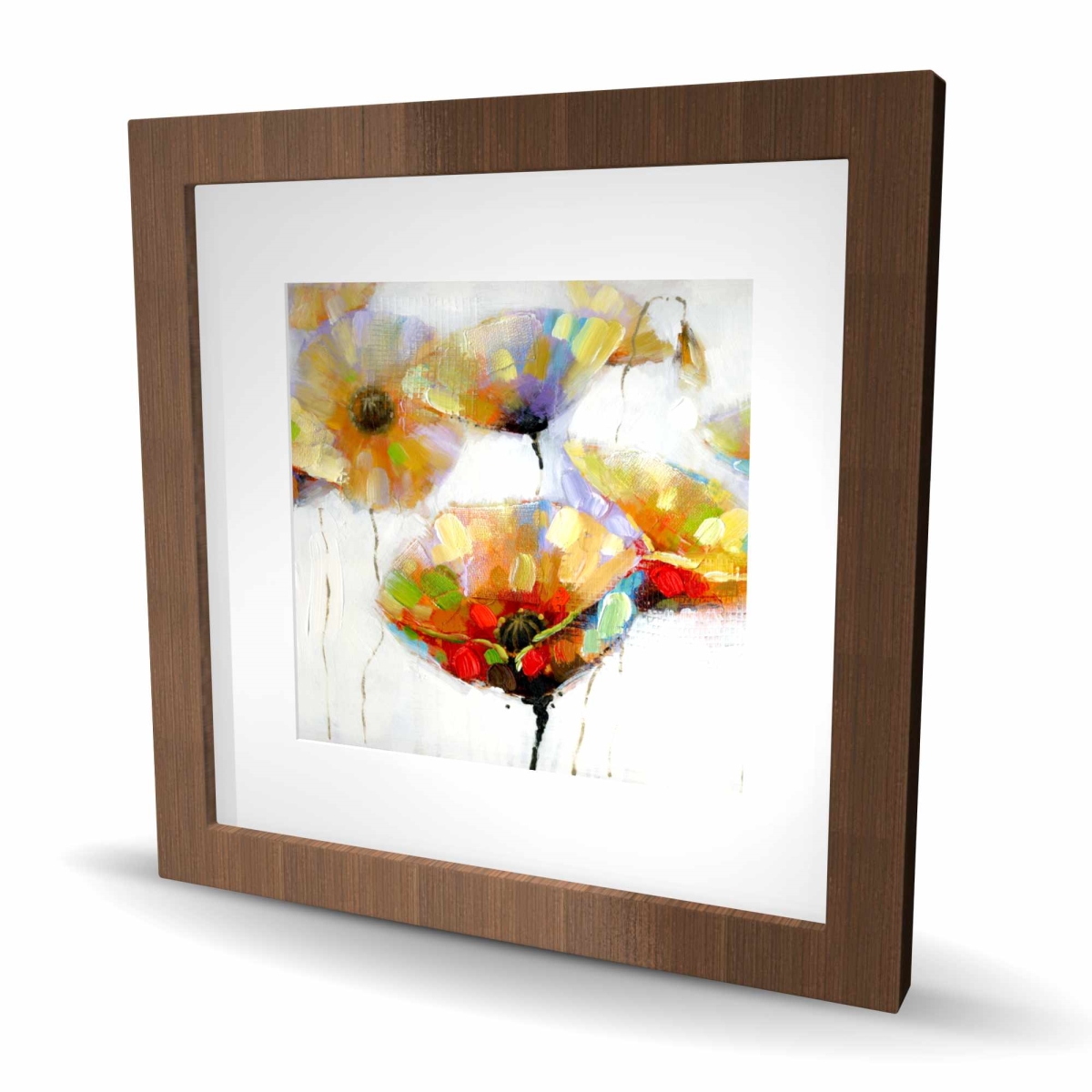 C1FM1616J412V5 16 x 16 in. Color Spotted Flowers Wall Art - Beige Floral Print for Home Decor