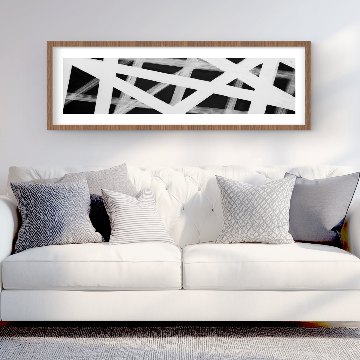 C1FM1648MRCPR5 16 x 48 in. Geometric Stripes - Shapes Man Cave Framed Print Wall Art for Decor