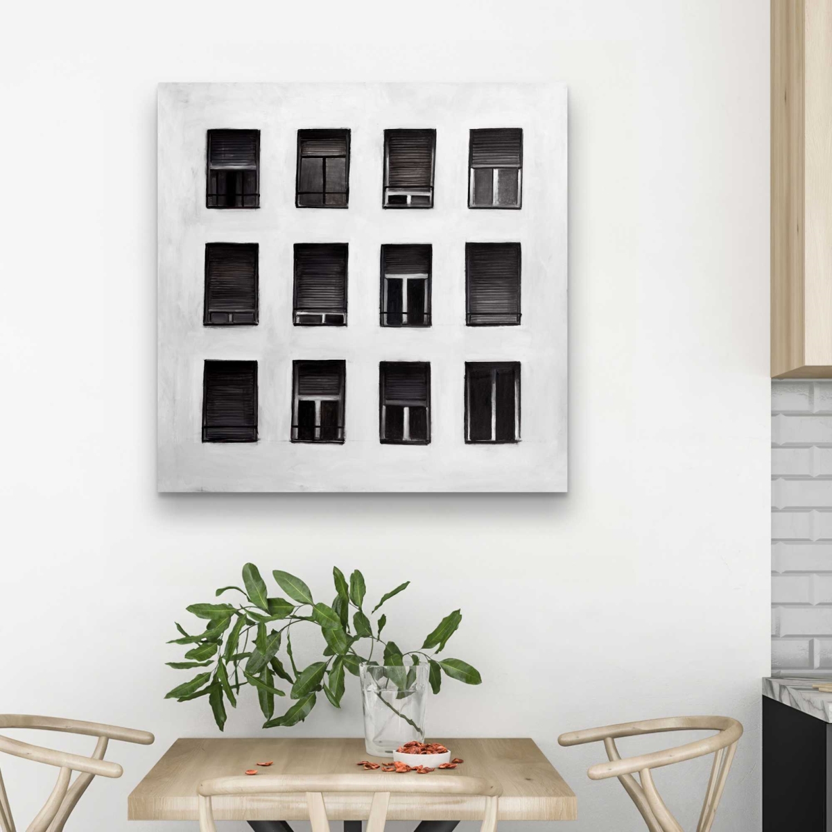 C1RC3232E5ISY2 32 x 32 in. Windows - Cities Bedroom Canvas for Home Decor - Art Print