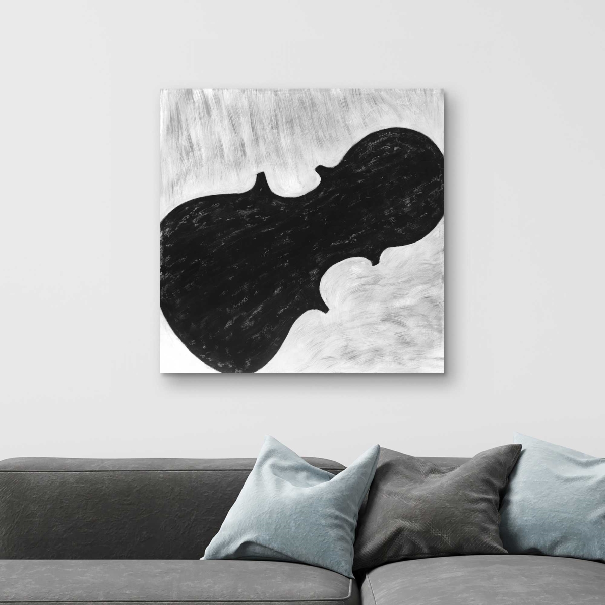 C1RC3232JWKUVS 32 x 32 in. Violin Silhouette - Office White Canvas for Home Decor
