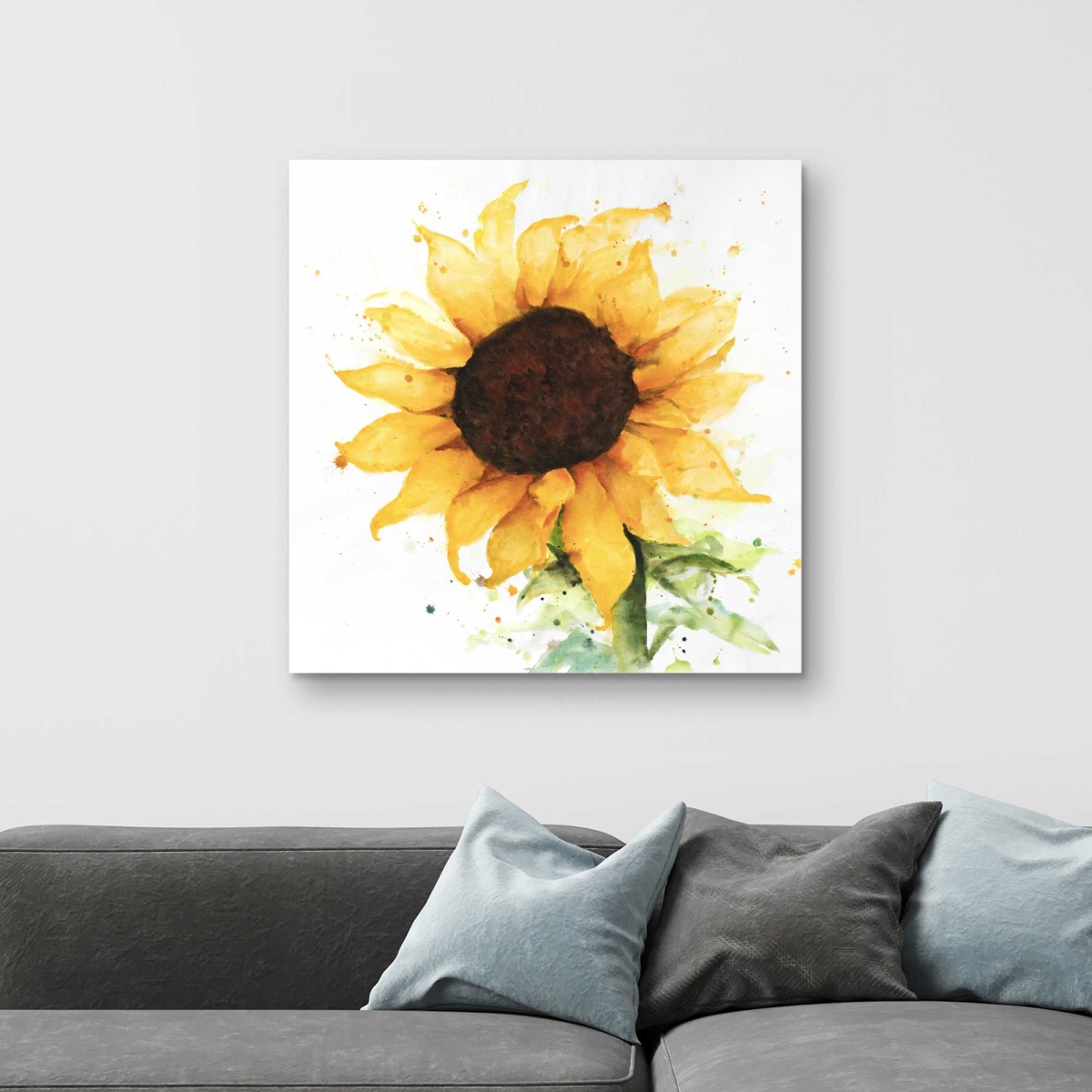 C1RC3232TKCMH3 32 x 32 in. Sunflower - Rustic Office Canvas for Home Decor - Art Print