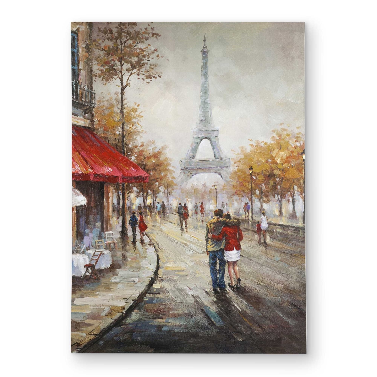 C1ROAR57M4DM6R 5 x 7 ft. Couple Walking in Paris Street Rectangle Area Rug - Contemporary Outdoor