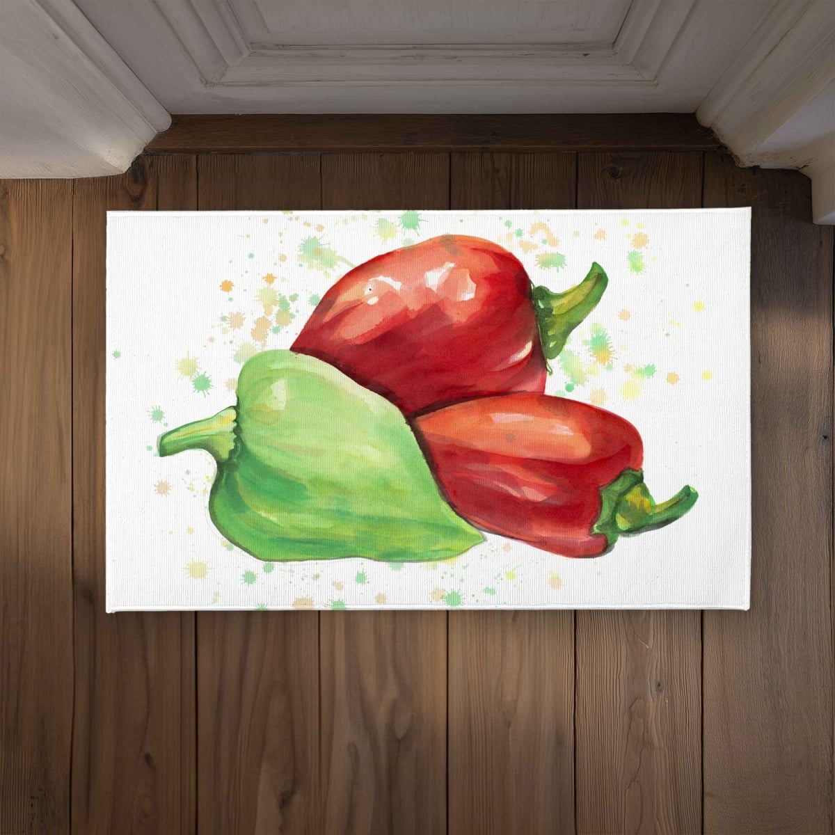 CODM213400QQGG 21 x 34 in. Bell Peppers Kitchen Illustrative Door Mat for Home Decor