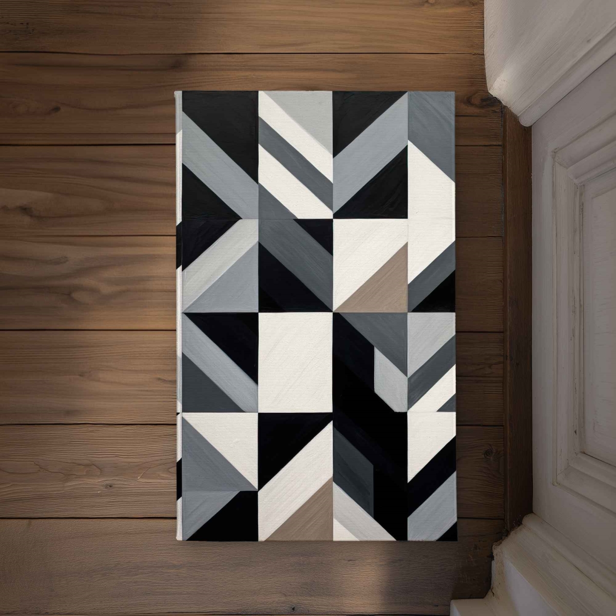 CODM213410VHEB 21 x 34 in. Grid Pattern Black Indoor & Outdoor Door Mat - Home Decor