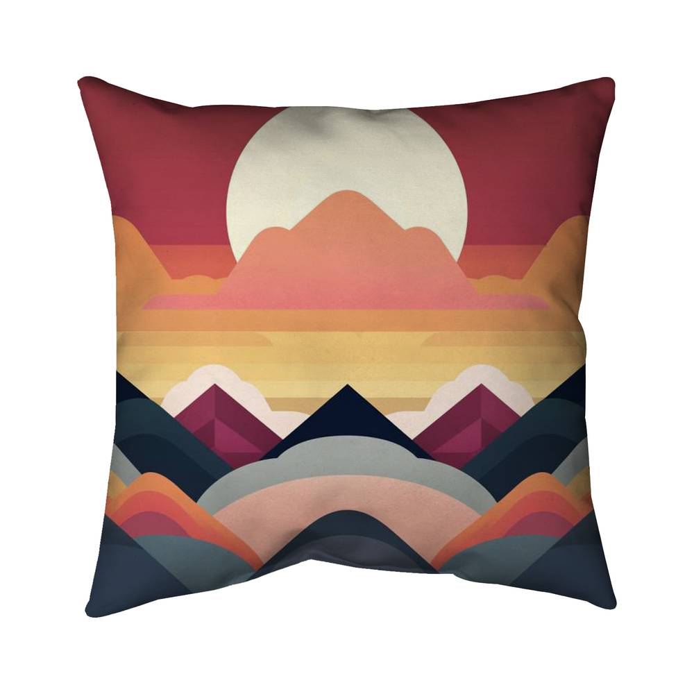 5543-2020-PA24 20 x 20 in. Symmetrical Mountain - Mountains Patterns Poly Twill Throw
