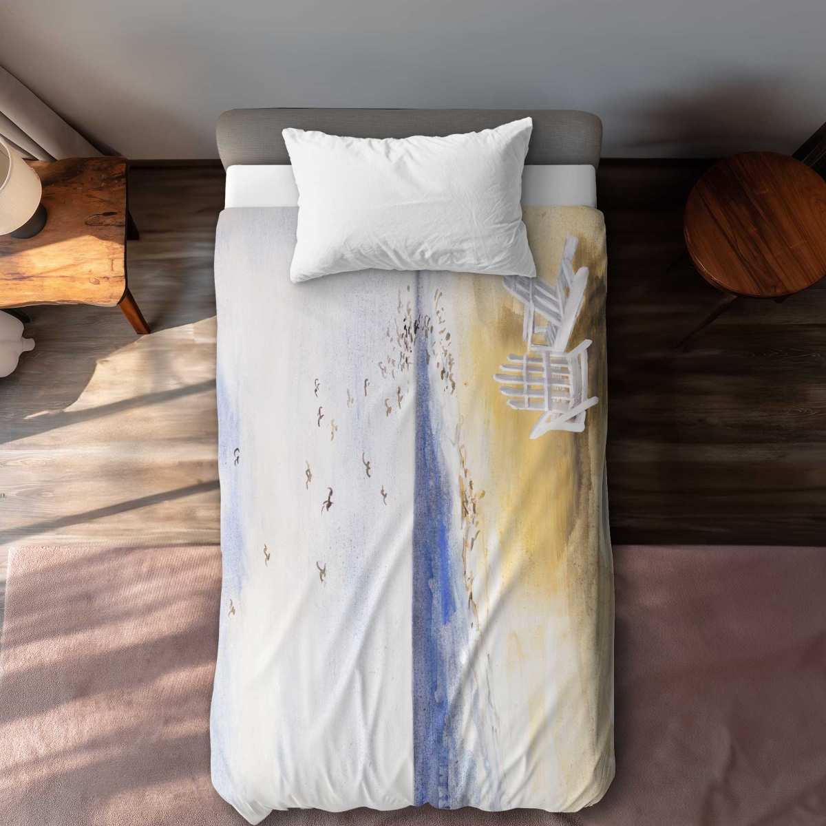 C1DCTXLW00EUE6 Day at the Beach Coastal Scenic Twin Size Extra Long Duvet Cover - Home Decor