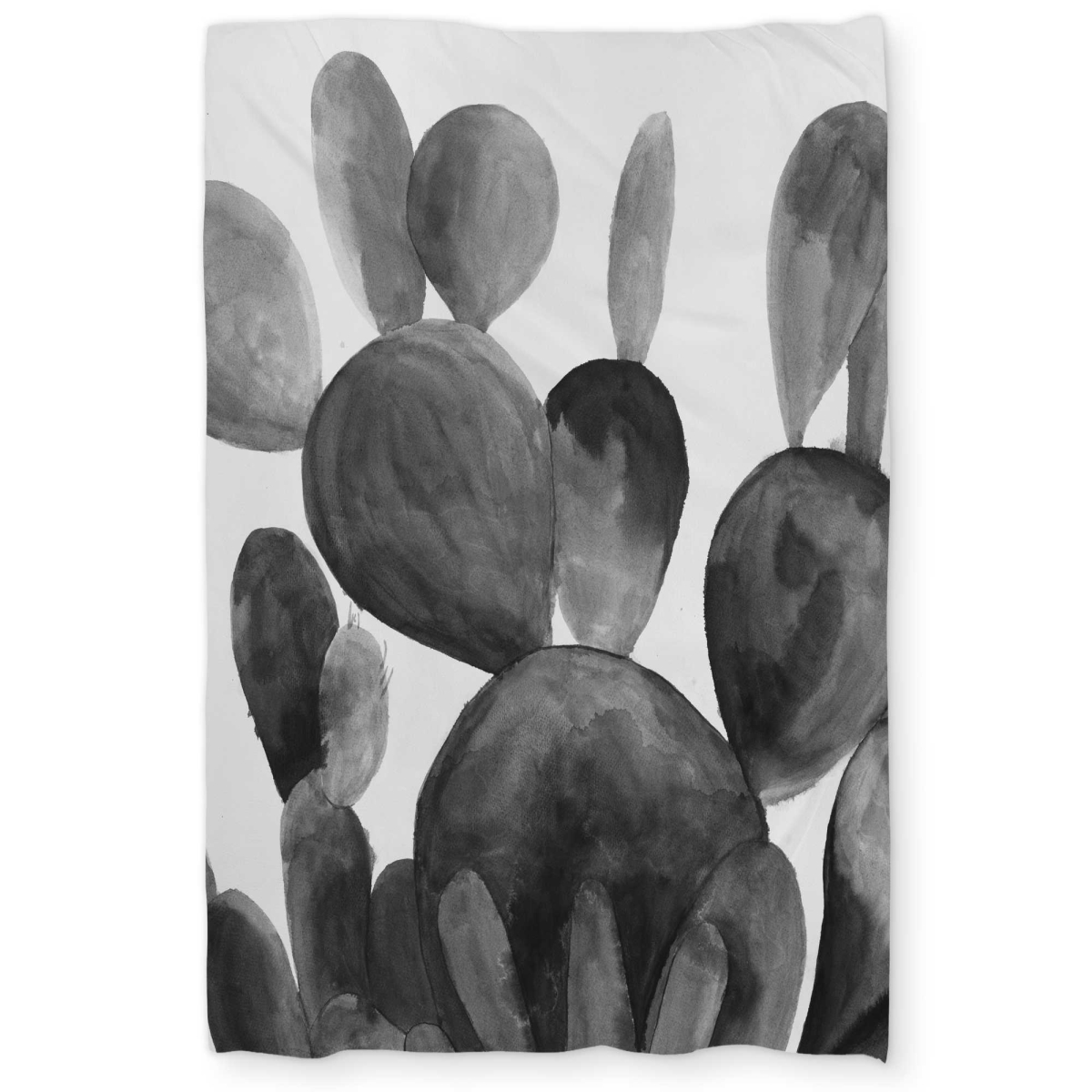 C1DCTXLW3W1KFS Grayscale Paddle Cactus Plant - Exotic Twin Size Extra Long Duvet Cover