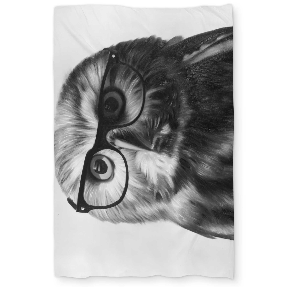 C1DCTXLWY4E39Y Northern Saw-Whet Owl with Glasses - White Feathers Twin Size Extra Long Duvet Cover