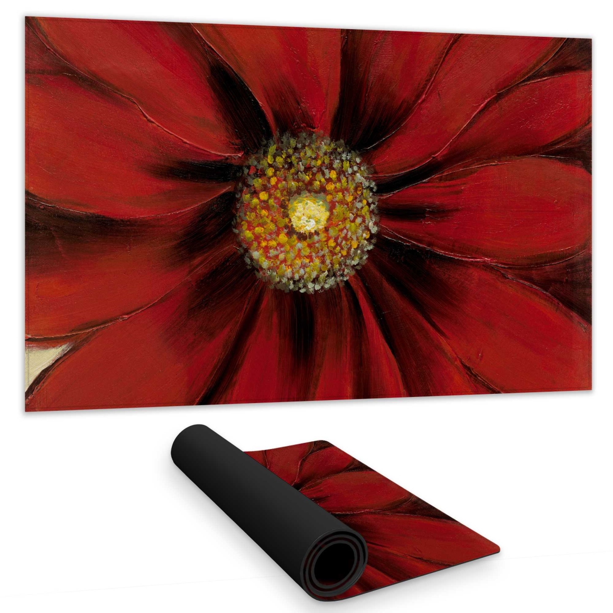 C1DM14241V6IQC 14 x 24 in. Red Daisy - Flowers Red Gaming Desk Mat - Stylish Design