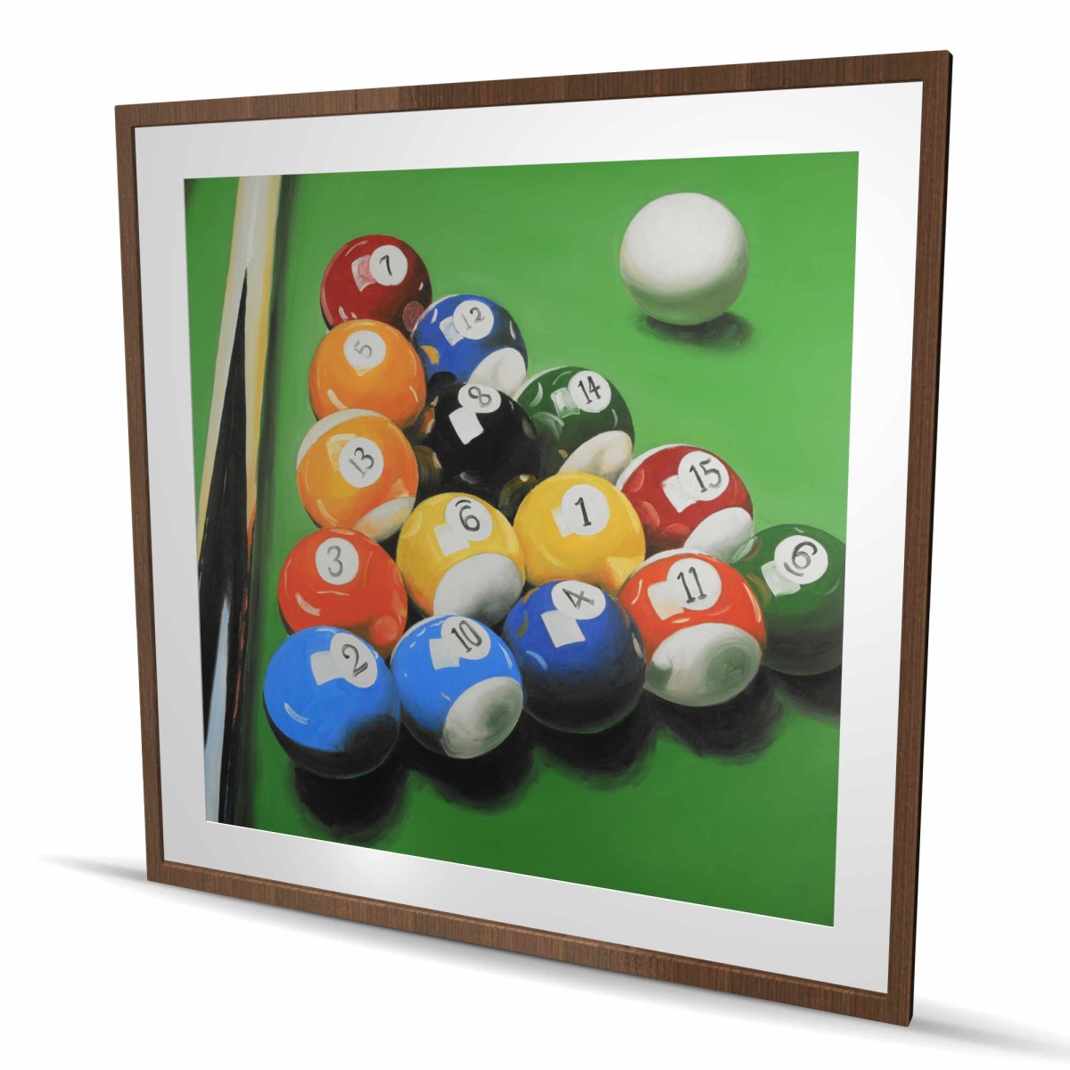 C1FM4848BBXO1X 48 x 48 in. Pool Table with Ball Formation - Hyperrealist Framed Print Wall Art
