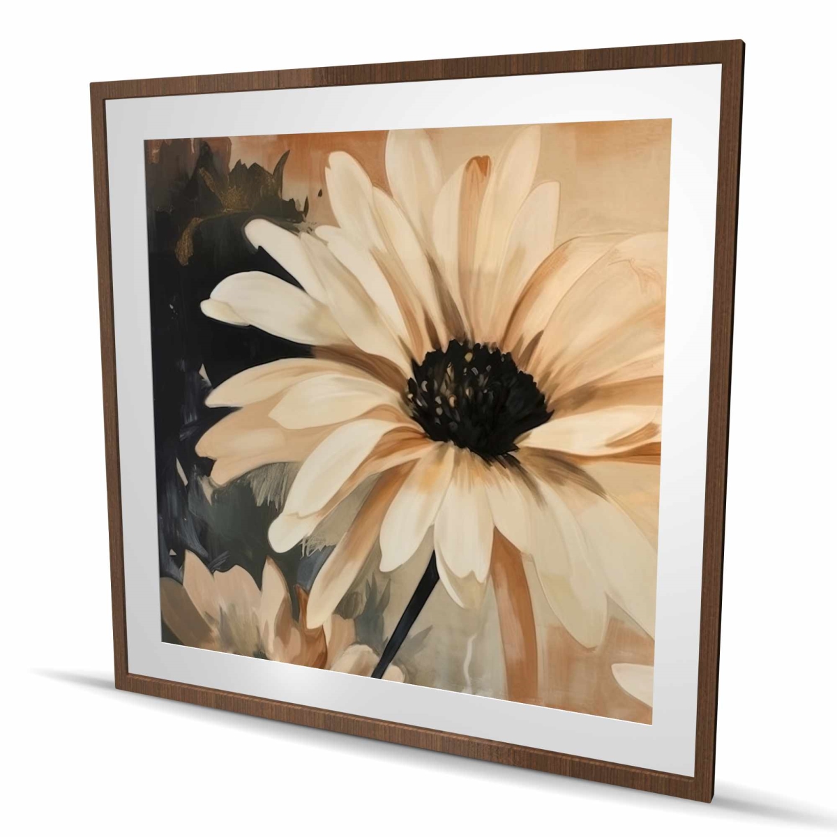 C1FM4848CQPG39 48 x 48 in. Delicate Daisy - Rustic Framed Matted Print Wall Art for Home Decor