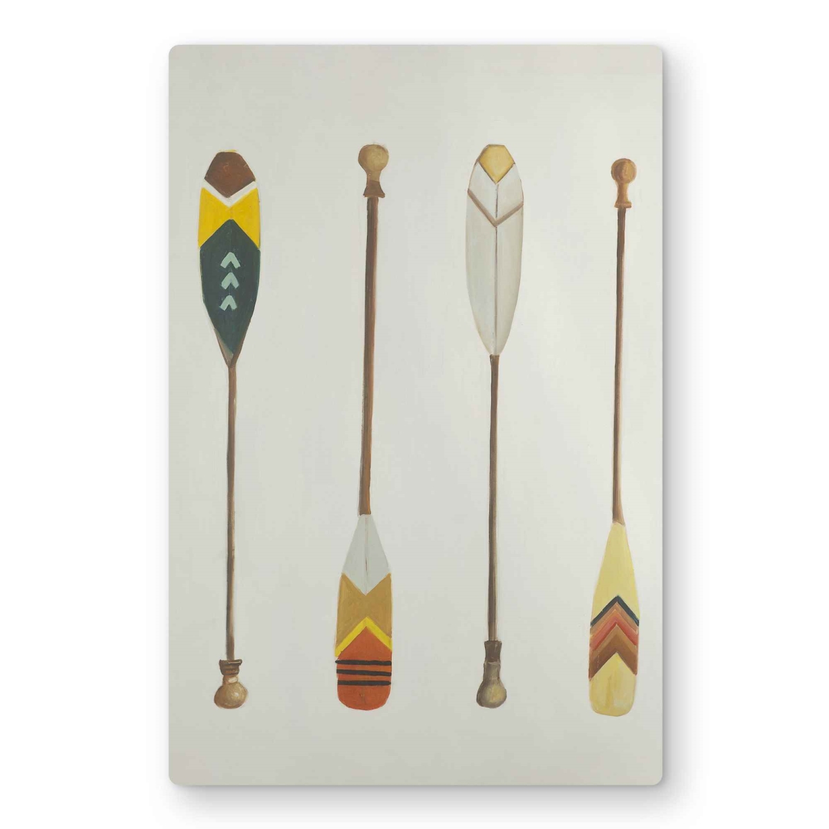 C1MP1218HGPQ18 12 x 18 in. Canoe Paddles - Contemporary Metal Print Wall Art for Man Cave Decor
