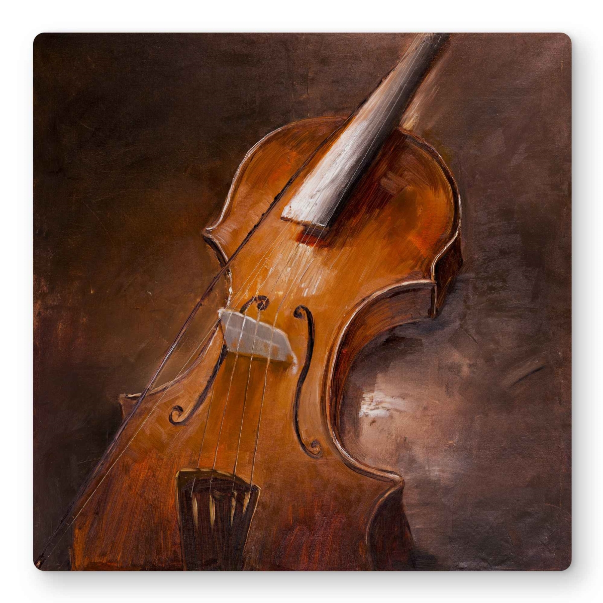 C1MP1616DA13SR 16 x 16 in. Alto Brown Instrument Metal Print Wall Art - Unique Home Decor Art