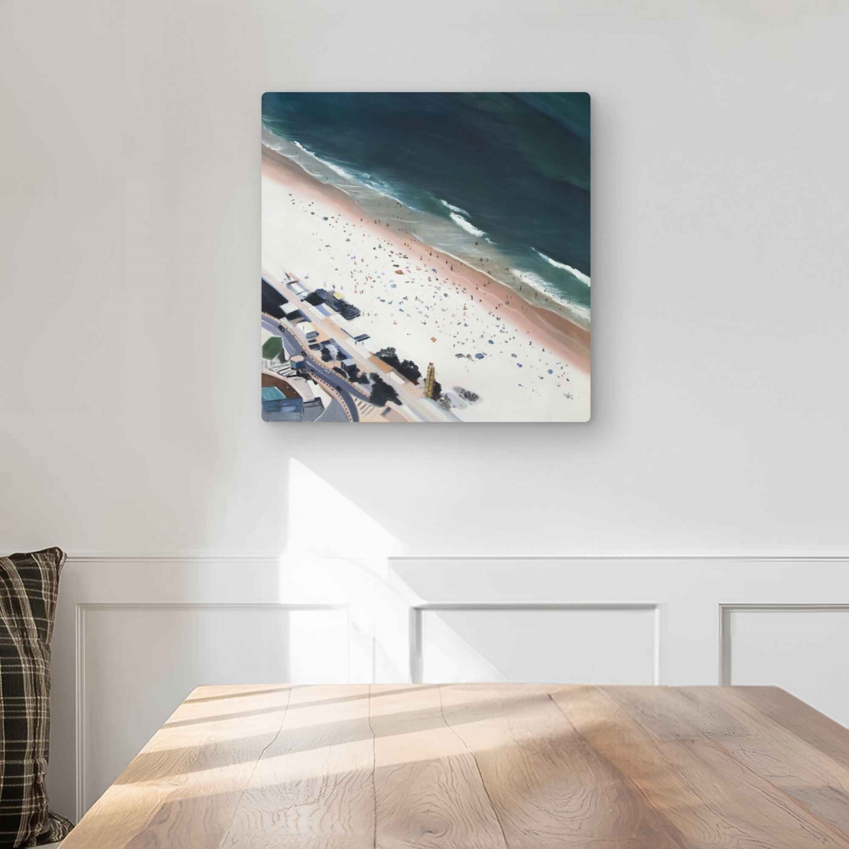 C1MP1616EPVCV7 16 x 16 in. Hot Day at the Beach - Coastal Metal Print Wall Art for Bedroom Decor