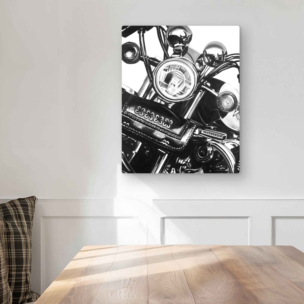 C1MP1620M4CSA0 16 x 20 in. Realistic Motorcycle Wall Art - Black Transportation Metal Print