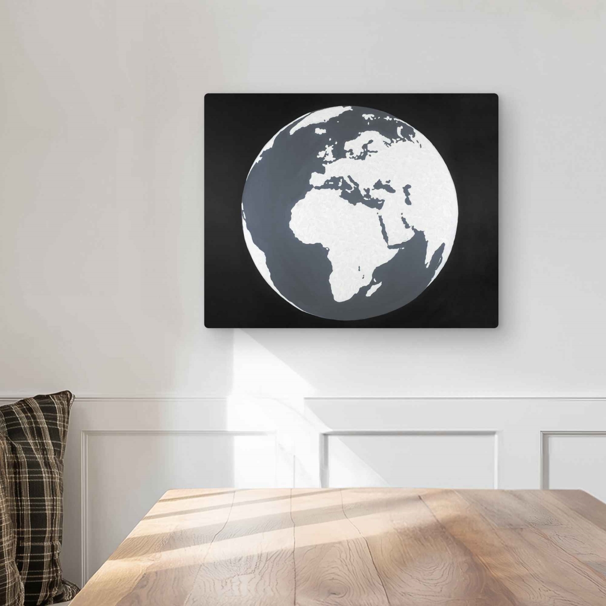 C1MP1620QGAWPK 16 x 20 in. Earth - Black Man Cave Metal Print Wall Art - Unique Home Decor