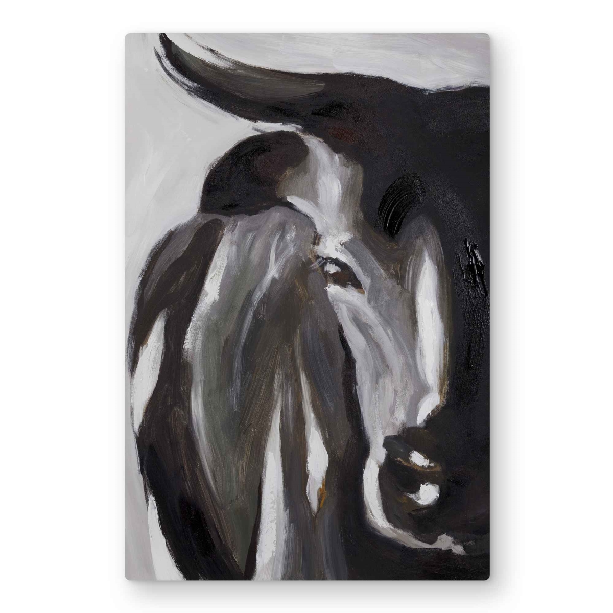 C1MP2030S2LDY2 20 x 30 in. Bull Head Closeup Metal Print Wall Art - Unique Animal Home Decor
