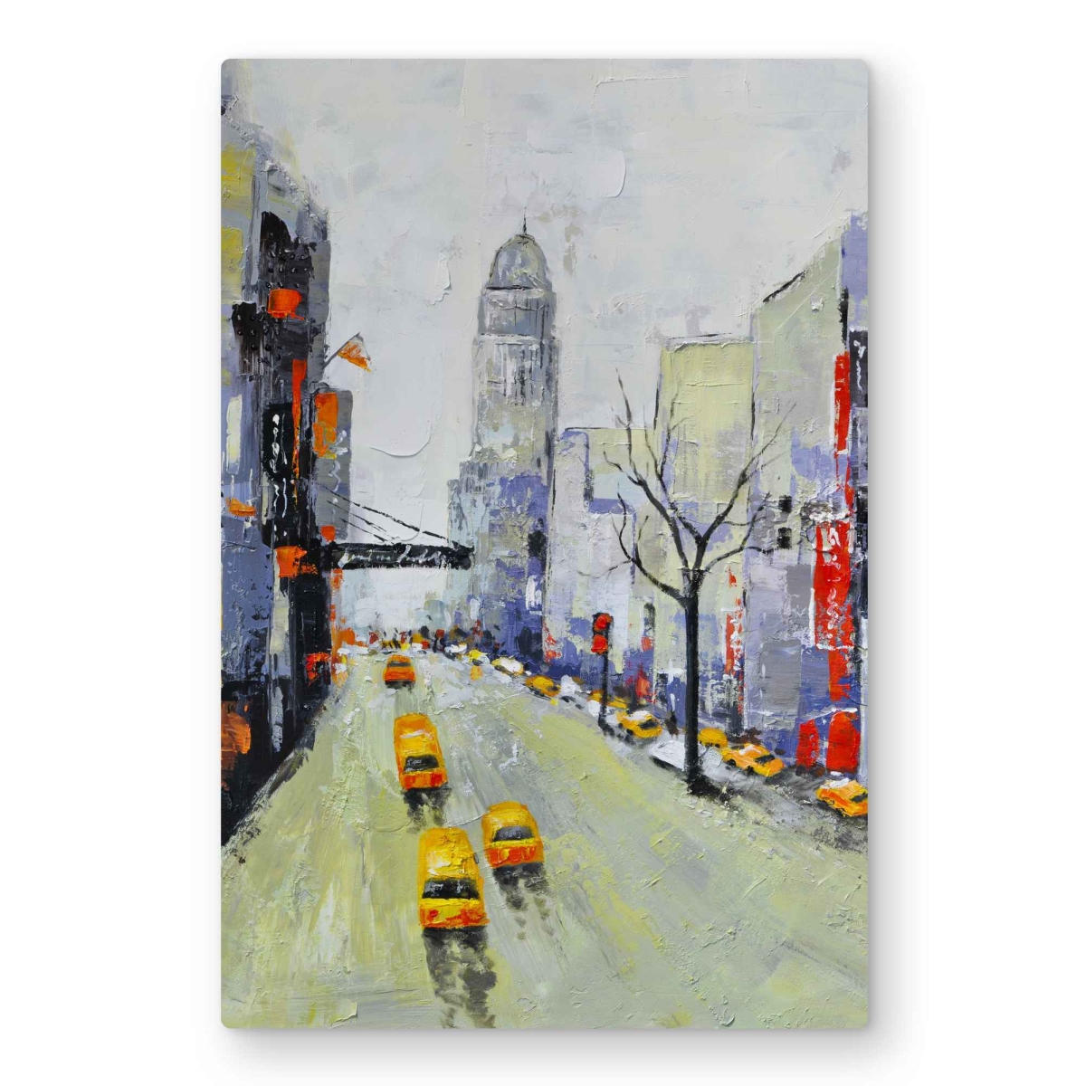 C1MP2030VE54US 20 x 30 in. Gray Street with Yellow & Red Accents Wall Art - Bedroom Car Metal Print