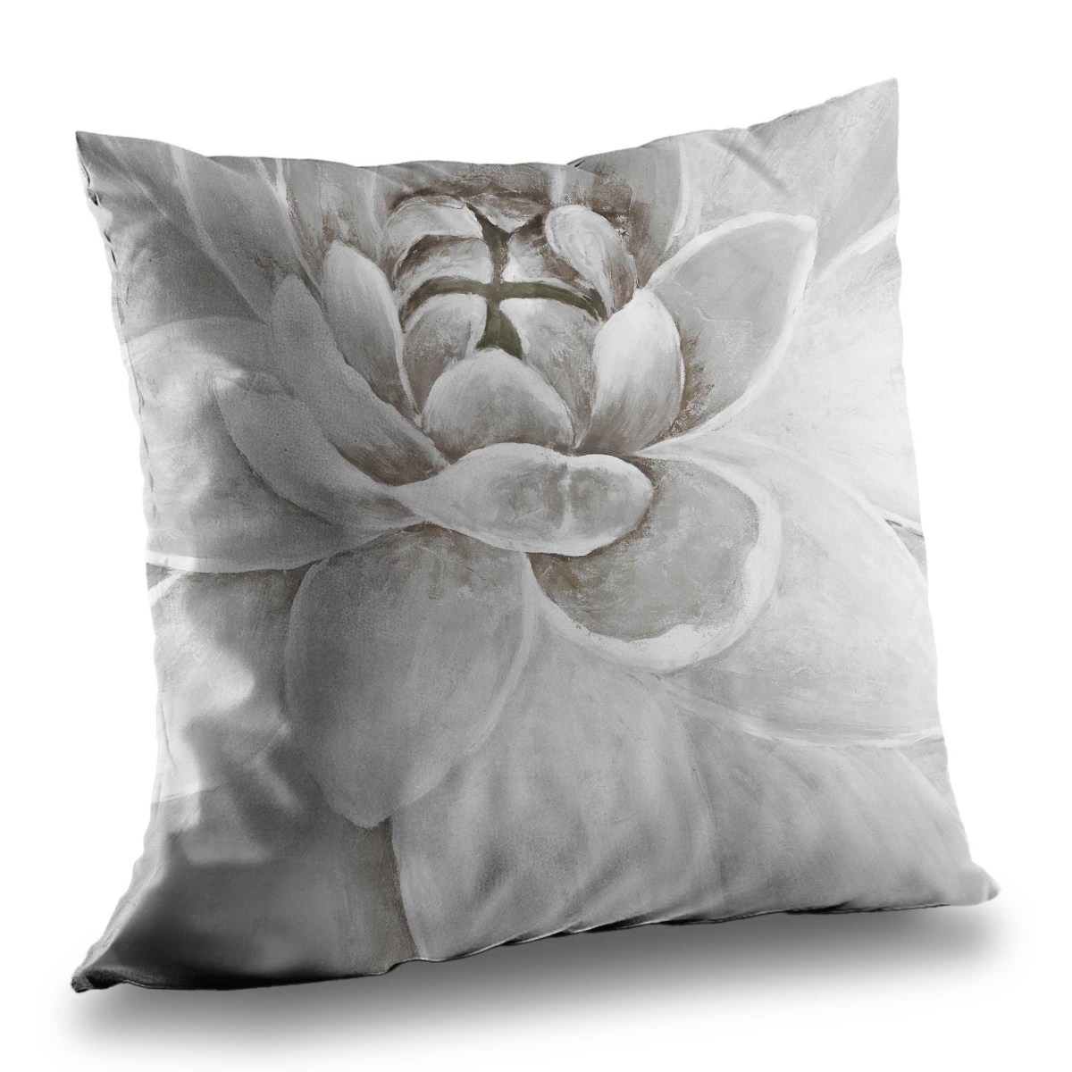 C1PC1414JPZNYJ 14 x 14 in. Delicate White Chrysanthemum Throw - Modern Poly Twill Decor