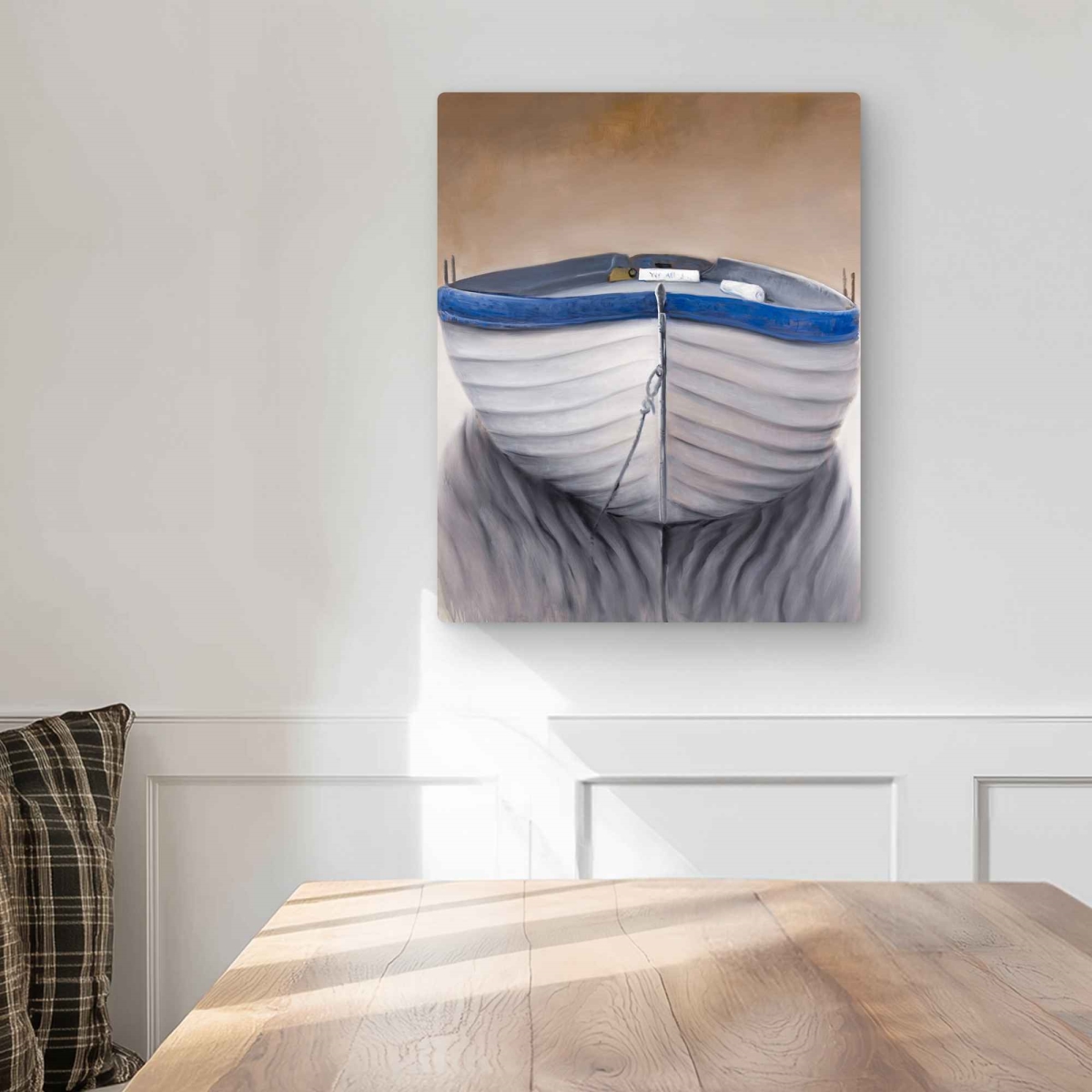 C1MP1620A4VJ3H 16 x 20 in. Canoe Boat Metal Print Wall Art - Unique Marine Decor for Home