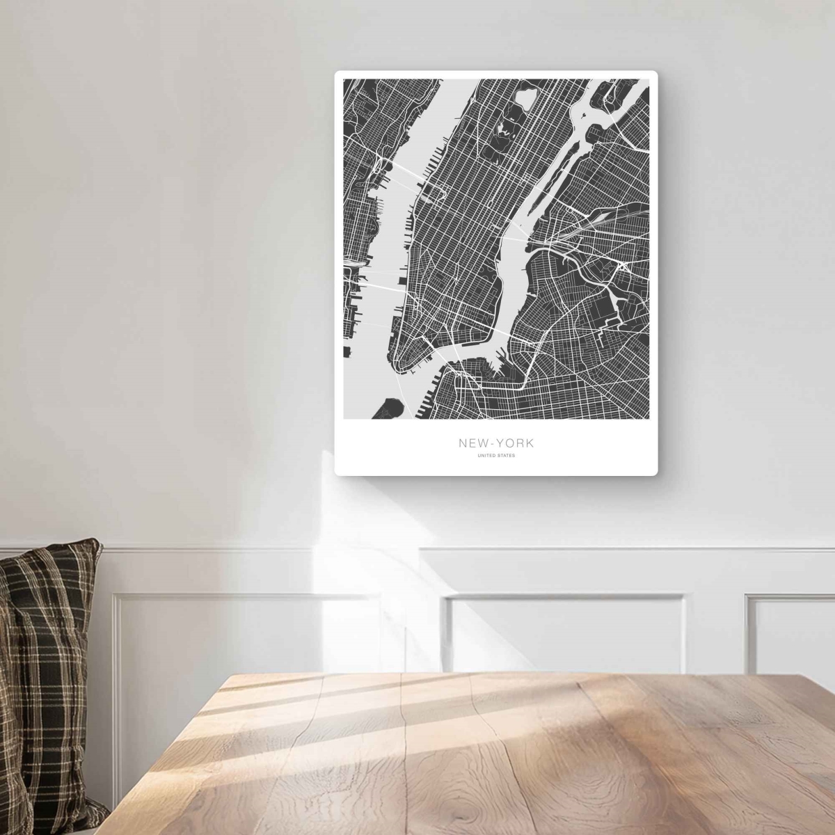 C1MP1620D5LYD1 16 x 20 in. York Graphic Map - Satellite View Metal Print Wall Art for Man Cave