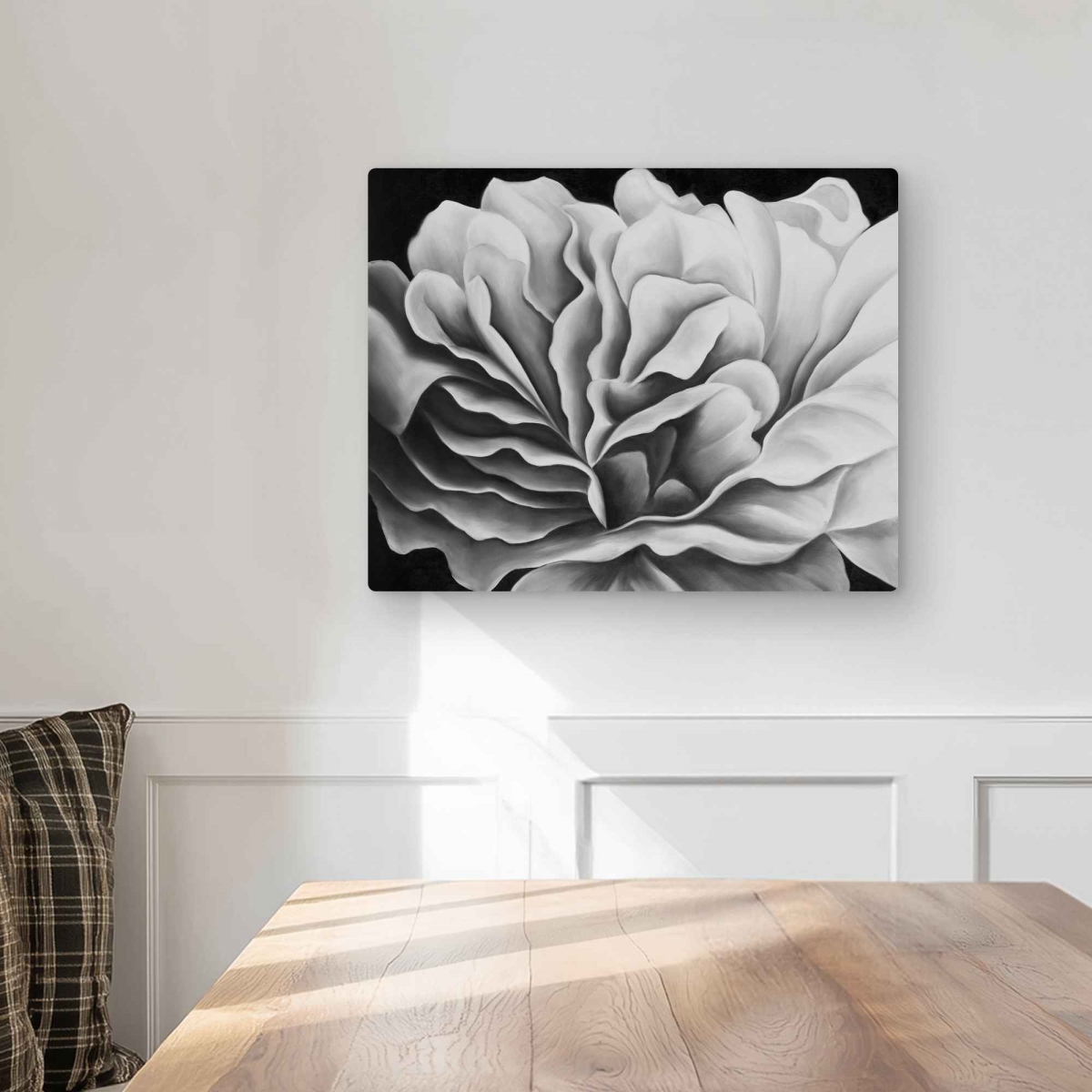 C1MP1620EF8PXV 16 x 20 in. Beautiful Black & White Flower Wall Art - Romantic Metal Print