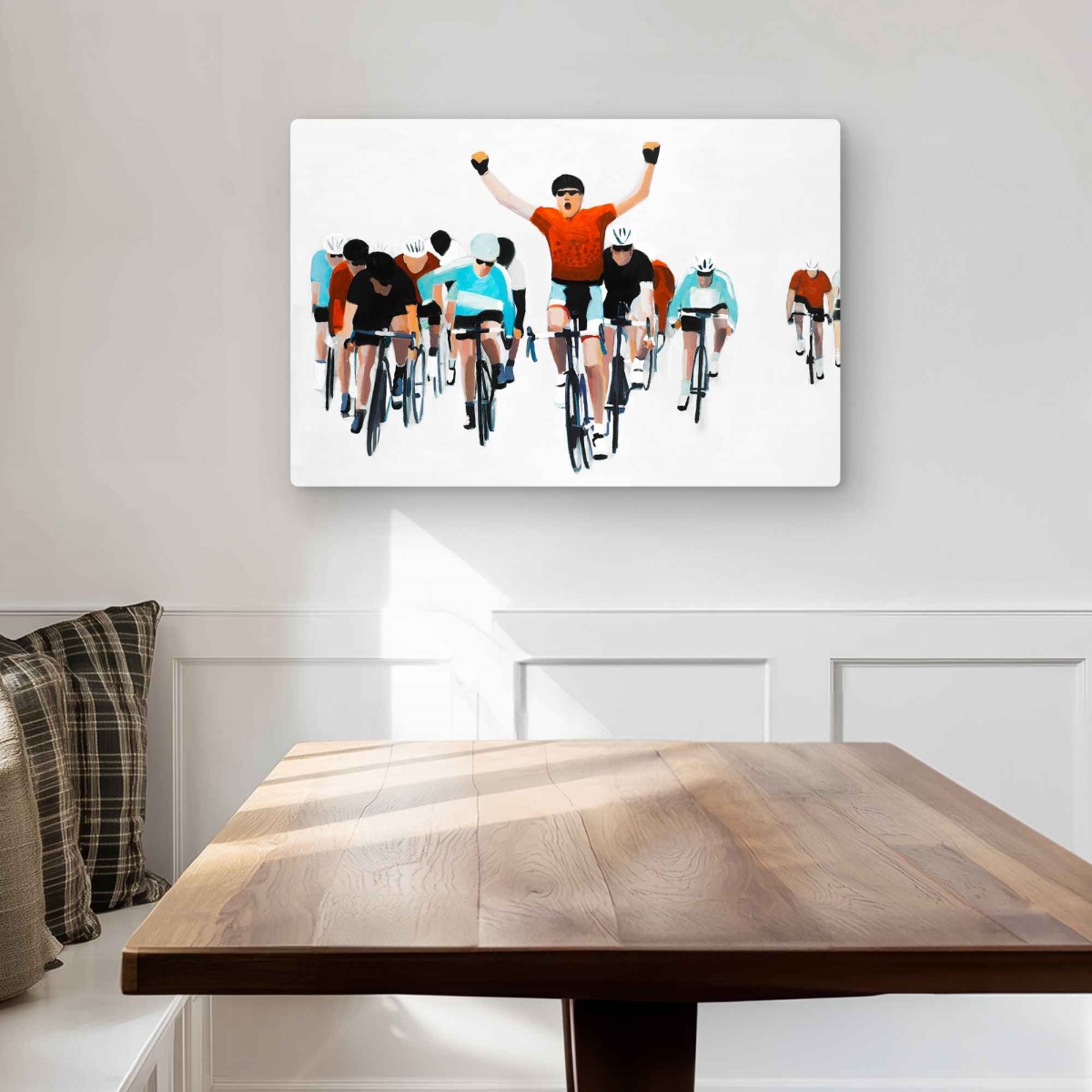 C1MP2030NDMNPT 20 x 30 in. Cyclists at the End of A Race Wall Art - Red Metal Print