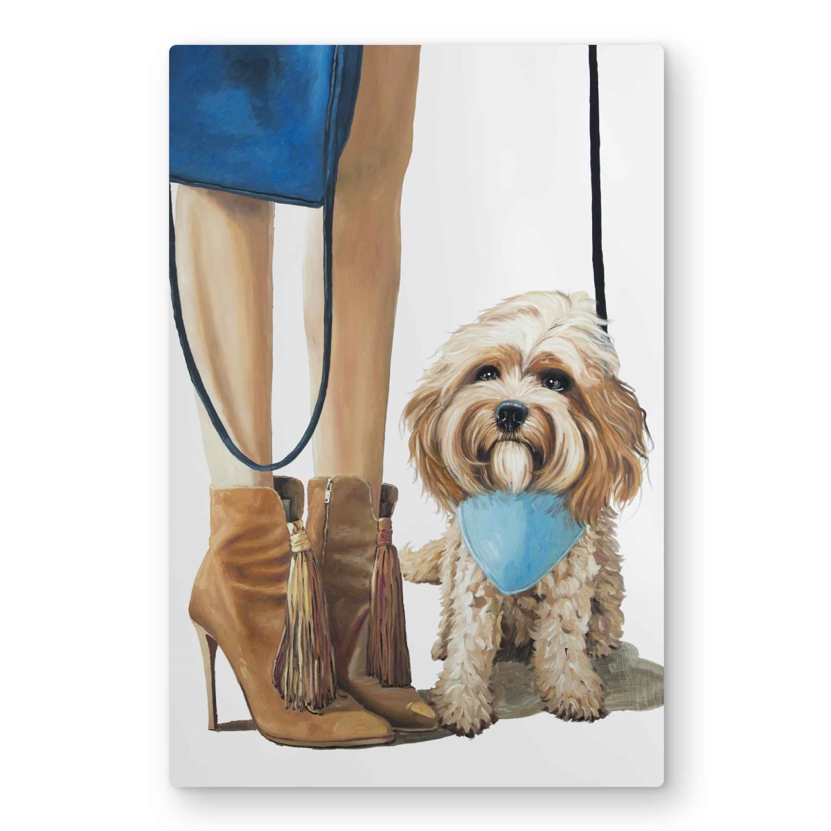 C1MP2030O0V223 20 x 30 in. Fashionable Cavoodle Dog Wall Art - Beige Bedroom Metal Print Decor