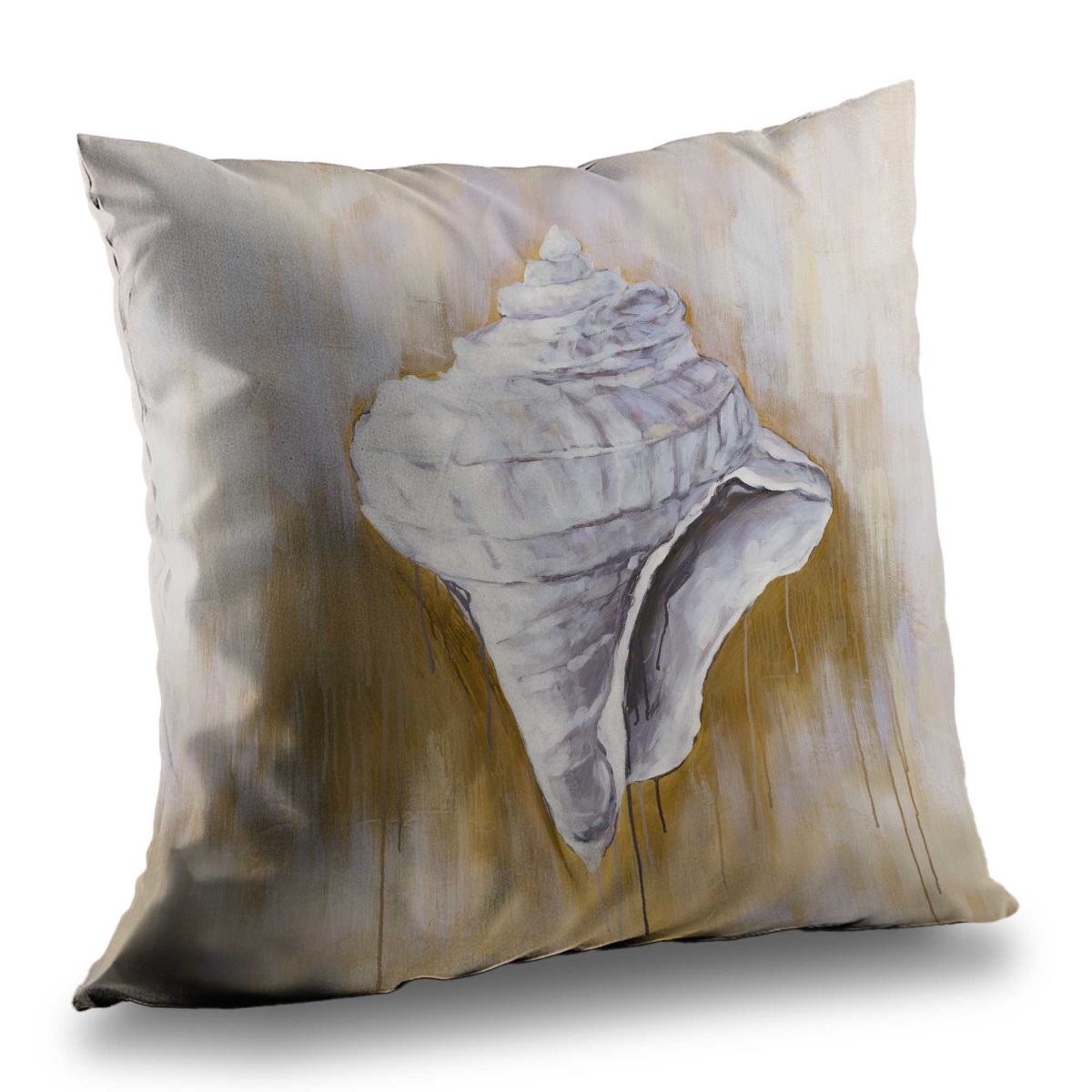 C1PC14144LPKP3 14 x 14 in. Conical Shell - Beach Marine Poly Twill Throw for Home Decor