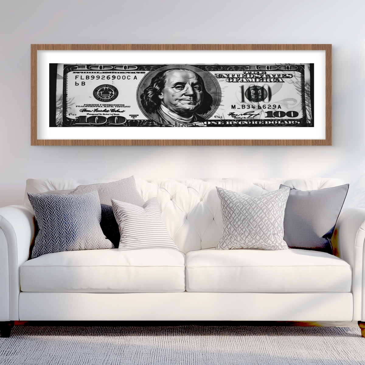 C1FM2060GNRHLT 20 x 60 in. Benjamin Beige Framed Matted Print Wall Art - Home Decor Art