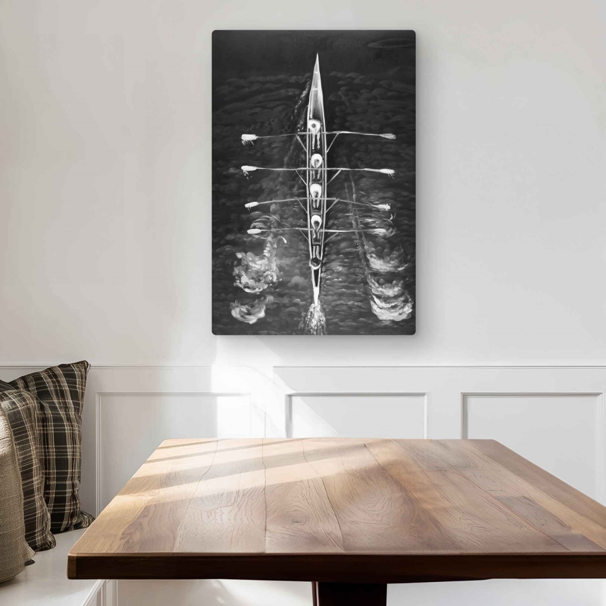 C1MP2030FGT88V 20 x 30 in. Rowing Boat - Monochrome Metal Print Wall Art for Man Cave Decor